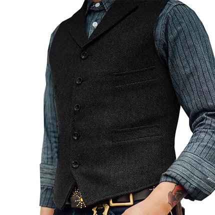 2025 Spring and Autumn Cross-Border Wish Korean Fashion New Single-Breasted Jacket Vest Men's Sleeveless Top