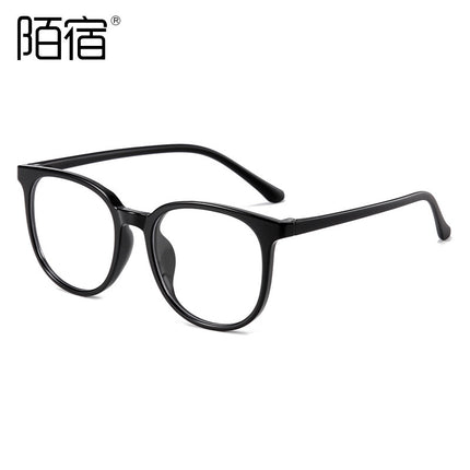 TR1144 round glasses frame anti-blue light with myopia optical frame plain Korean style Internet celebrity elastic light black frame