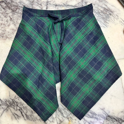 Street Retro Plaid Fart Curtain All-Match Fashionable One-Piece Tube Top Lace-Up Irregular Fake Shirt Skirt