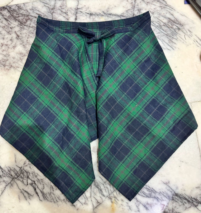 Street Retro Plaid Fart Curtain All-Match Fashionable One-Piece Tube Top Lace-Up Irregular Fake Shirt Skirt