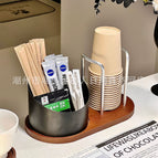[walnut color cup holder storage model] small silver