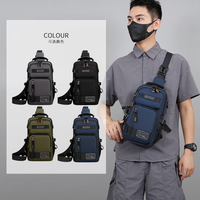 Cross-Border New Fashion Chest Bag Large Capacity Travel Sports Shoulder Crossbody Bag Outdoor Sports Multifunctional Small Backpack
