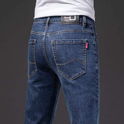 2024 spring new men's light business jeans men's fashion men's jeans small straight pants
