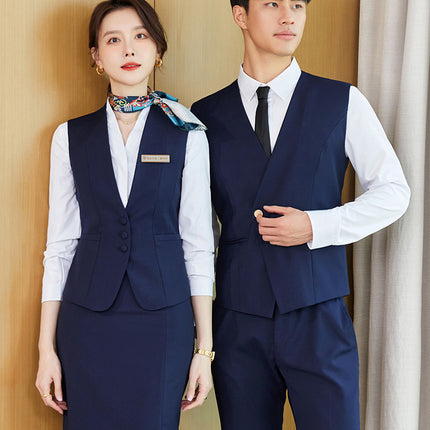 Spring Clothing Professional High-end Vest suit Temperament New Hotel Front Desk Attendant Work Clothes Sales Workwear Uniform
