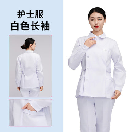 Women's Nurse Uniform Set, Spring and Autumn Long-Sleeved Hospital Beauty Salon Clinic Dental Nurse Uniform, Two-Piece Workwear