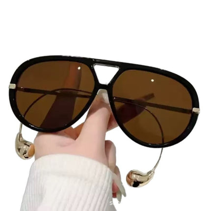 European and American Retro Large Frame Classic Double Beam Sunglasses New Personalized Outdoor Anti-ultraviolet Tide Men's and Women's Cross-border Sunglasses