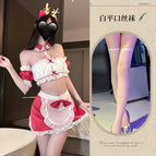 Christmas maid + white flat socks / One Size