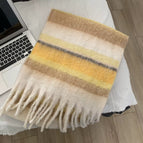 Large striped scarf yellow