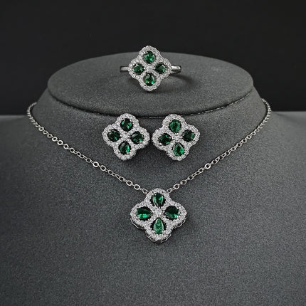 Cross-border Amazon Lucky Alfalfa Emerald suit Exquisite Joker Female Senior Design Sense j6885