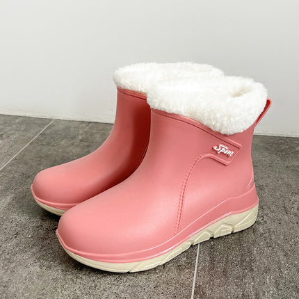 Fashionable Short-Tube Outdoor Women's Shoes, Versatile Sweet Water Shoes, Non-Slip Women's Rubber Slip-On Water Boots