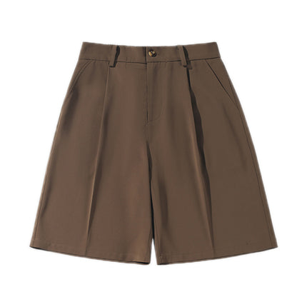 2025 Summer Thin Breathable Unisex Five-Point Shorts Solid Color Loose Casual Comfortable Suit Shorts