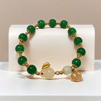 E13 emerald green beads nafu jade rabbit bracelet