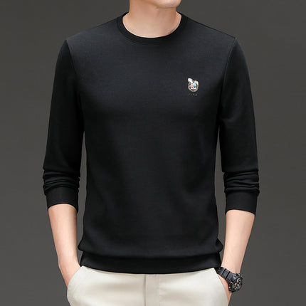 Ming Di Mouse Men's Autumn New Easiest for Match Long Sleeve T-Shirt Tops Fashionable Round Neck Bottoming Shirts Men's Sweatshirts