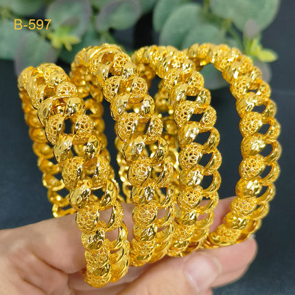 European and American live cross-border hot gold bracelet Dubai African bridal wedding open gold-plated bracelet factory wholesale