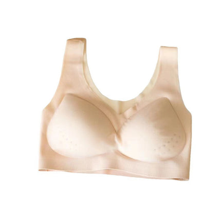 Summer comfortable ultra-thin ice silk gathered seamless underwear women's plus size beautiful back breathable non-steel ring anti-sagging bra