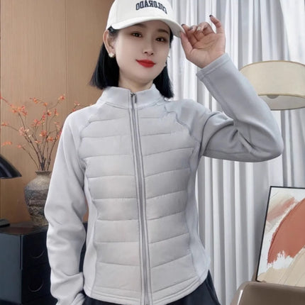Yulan Spring Graphene Wool Cotton Jacket Women's Short Style 24 Slim Fit Yoga Sports Outdoor Warm Slim Short Style
