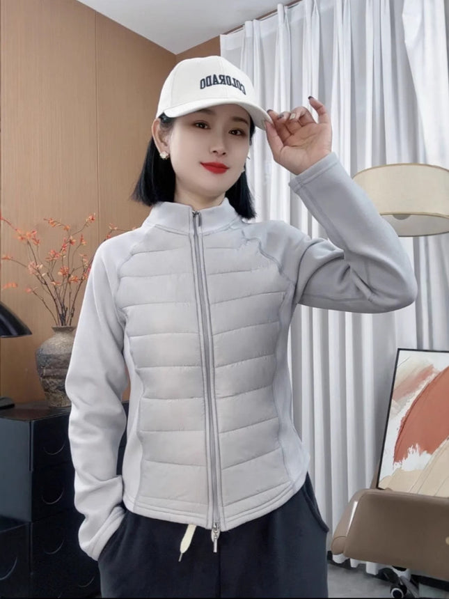 Yulan Spring Graphene Wool Cotton Jacket Women's Short Style 24 Slim Fit Yoga Sports Outdoor Warm Slim Short Style
