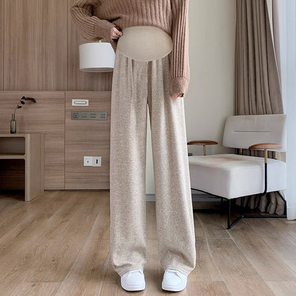 In stock multi-color optional autumn and winter New fleece-lined pregnant women's pants casual Internet celebrity towel pants fashionable drop-down mop pants
