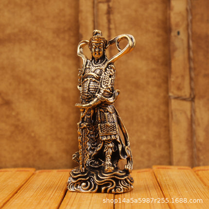 Antique Guan Gong Wei Tuo Bronze Ornaments Home Decorations Handicraft Ornaments Wei Tuo Station Bronze Ornaments Wholesale