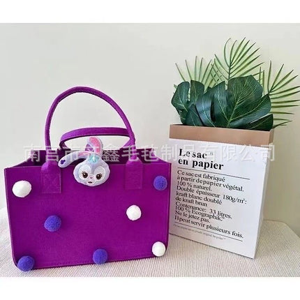 Factory Supplies Trendy Bags for 100-Day Celebrations, Birthday Favors, Cartoon Felt Bags, Student Lunch Box Storage