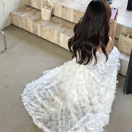 Graduation Adult Ceremony White Neck Evening Dress 2025 New Celebrity Fairy Light Luxury Niche dress High-end Sense