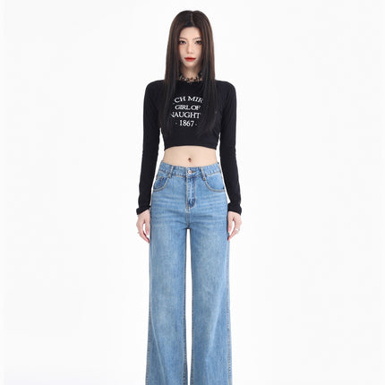 Straight Leg Cool Cover High Waist Loose Straight Spring 2025 New Style Small Narrow Wide Leg Slim Mop Pants