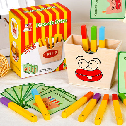 Children's Artificial Wooden Playhouse Hamburger Fries Sandwich Set Column Matching Educational Food Cutting and Assembling Toy