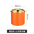 2l double-layer ice bucket orange gold + ice clip (without handle)
