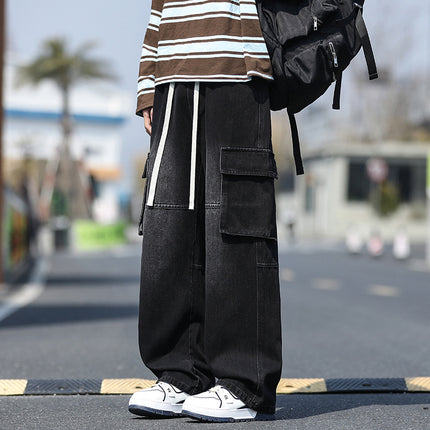 Cargo Jeans Men's American Style Loose Youth Straight Pants Men's Pants New Spring and Autumn Casual Trousers