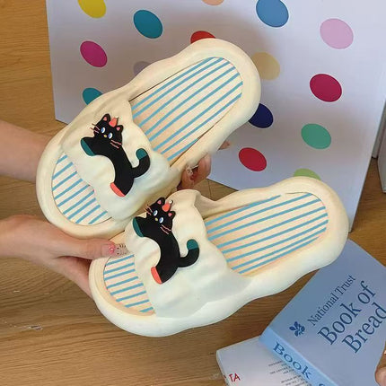 Women's Summer Slippers with Poop Feeling, Cartoon Hot Dog, Internet Celebrity Couple, Soft Bottom, Home Non-Slip Indoor Sandals, Holiday Slippers