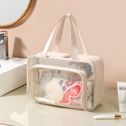 Transparent PVC Wash Bag Portable Shoulder Dry and Wet Separate Bag Swimming Fitness Bath Bag Waterproof Makeup Storage Bag
