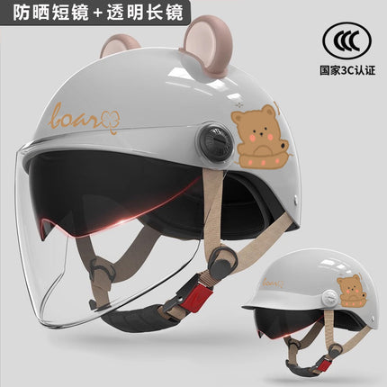 3C certification electric car helmet men's and women's summer safety helmet battery motorcycle sunshade light half helmet