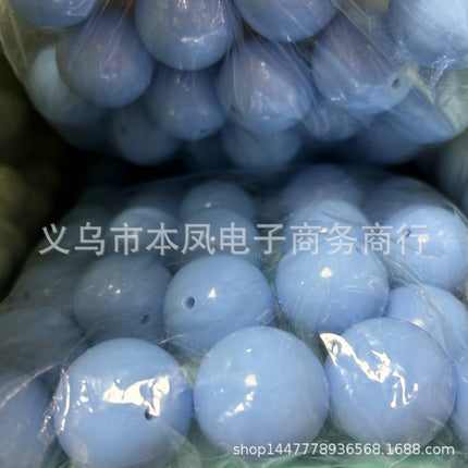 30mm solid color acrylic beads 25mm round beads translucent popular necklace key chain clothing headdress pendant