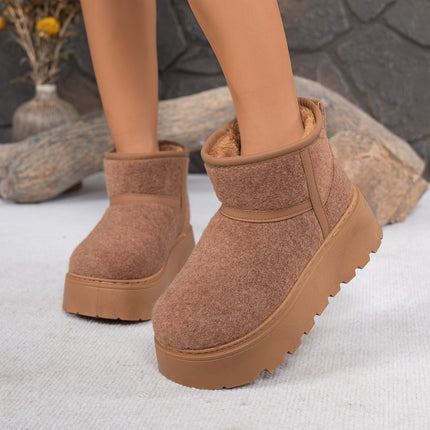 Winter Cross-Border Snow Boots for Women, Low-Cut Cotton Boots, Thickened Cold-Resistant, Warm and Non-Slip Short Boots, New Thick-Soled Plus Velvet
