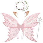 Pink wings + ears + garland + fairy wand / One size fits all