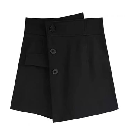 Women's Half-Length Culottes 2024 Spring New Design Asymmetrical A-Line Hip-Covering Slimming Look Short Skirt Elegant Hip-Covering Pants