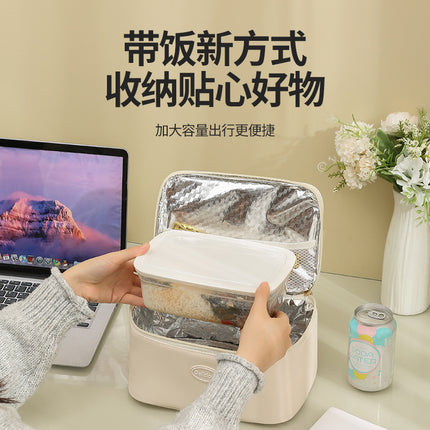 2024 Student Portable Double-Layer Lunch Box Office Worker Lunch Box with Lunch Bag Camping Travel Bag Camping Essentials