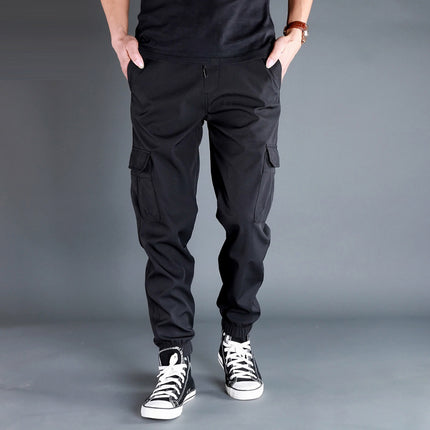 Ice Silk Crock Pants Men's Leg-tipped Summer Thin Casual Pants Loose plus size Quick-drying Pants Fashion Brand Sports Pants