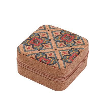 Cross-border New Retro Cork Jewelry Box Advanced Sense Storage Portable Travel Earrings Ring Necklace Storage Box