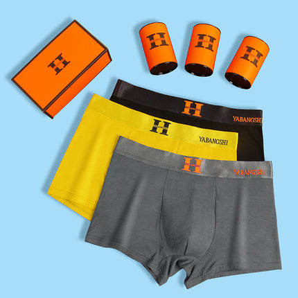 HOT Magnet Temperature Sense Technology Men's Underwear Boxers Breathable Boys' Boxers Shorts Gift Box Canned