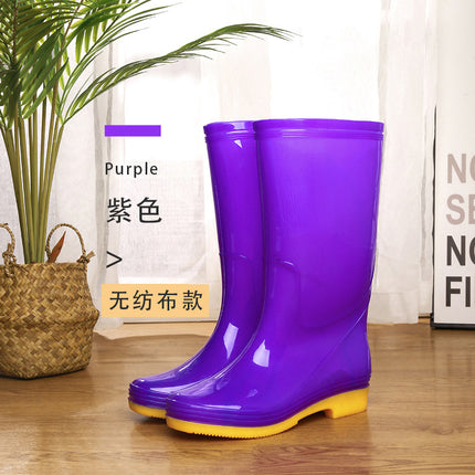 Brand New Material Quick-Drying Lining-Free Water Shoes Women's High Water Boots Long Boots Mesh-Free Non-Slip Rain Boots Women's Rubber Shoes Wholesale