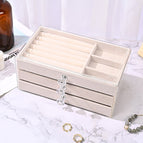Round handle 3 make-up box + beige flannel plate / See details