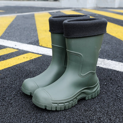 Rain Boots Men's Mid-Tube Adult Fishing Non-Slip Lightweight 2025 New Men's Rain Boots Waterproof Fleece-Lined Rubber Shoes Water Shoes