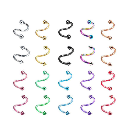 Stainless steel S rod spherical outer tooth 1.2 rod lip ring lip nail ear bone nail lip nail round head pointed cone head human body puncture ornaments
