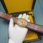 Brown-Gold buckle / 105cm