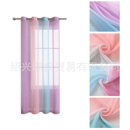 Modern Simple Fresh Translucent Gradient Window Screen Scandinavian Living Room Balcony Bay Window New Semi-Shading Gauze One Piece Drop Shipping