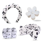 White leopard print - five-piece petal clip set (opp bag packaging)