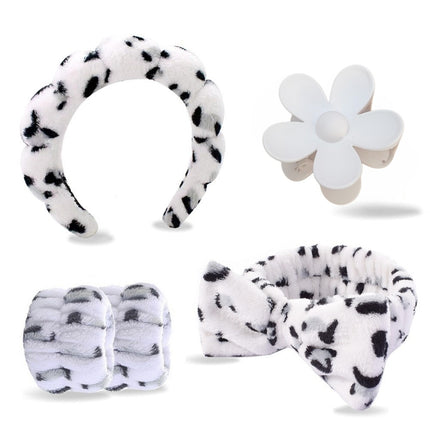 Cross-border Amazon Face Wash Hair Band Five suit Sponge Twist High Cranial Top Head Band Wrist Band Hair Band