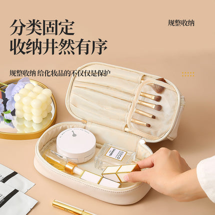 New Transparent Cosmetic Toiletry Bag Satchel Pu Bath Bag Waterproof Large Capacity Cosmetics Bag Pvc Splicing Cosmetic Bag