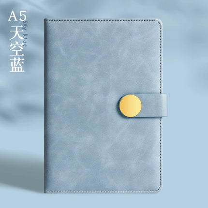 Enterprise logo simple high-quality leather high-end business buckle notebook office stationery suit in stock wholesale